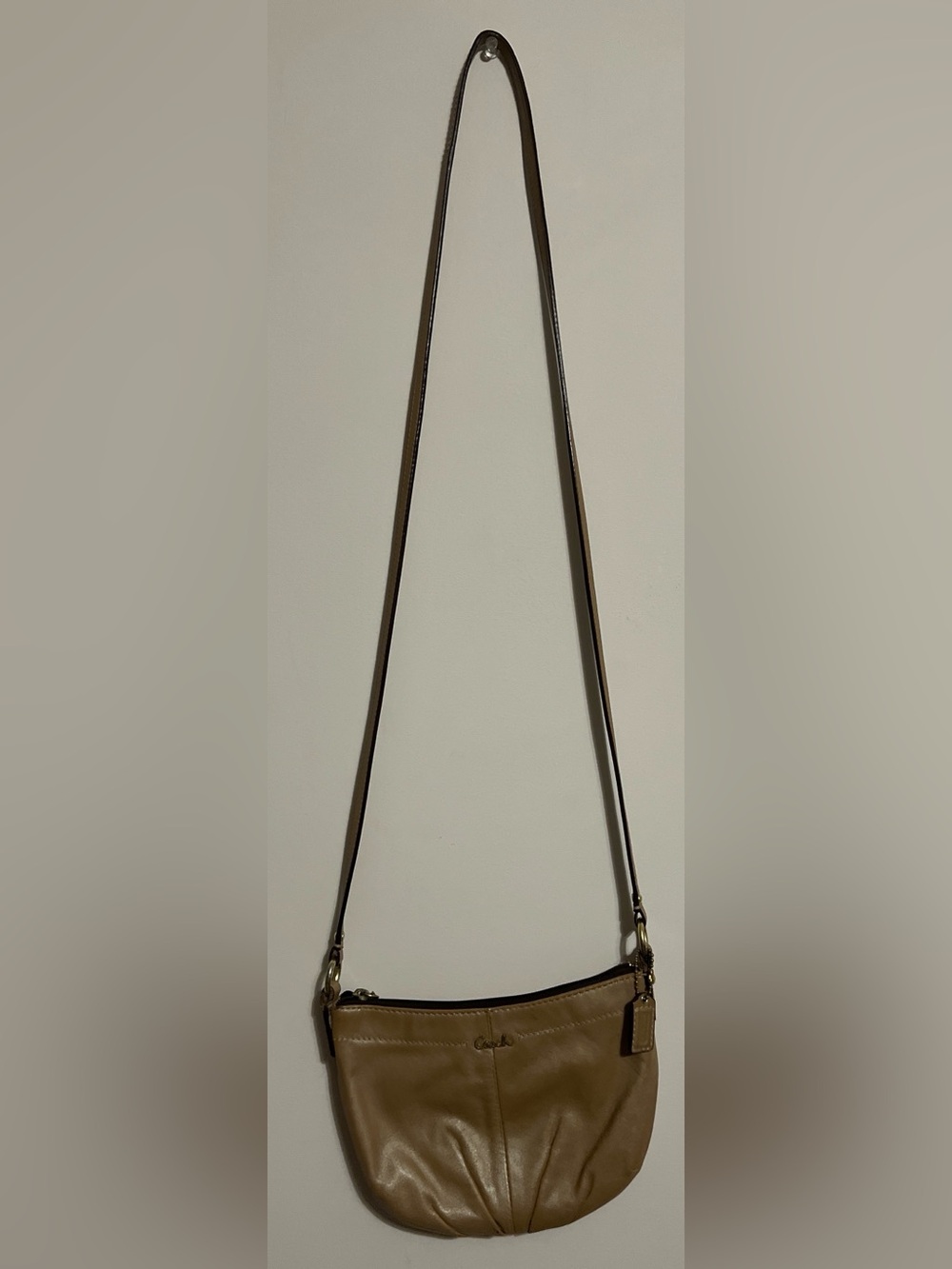 Coach Slim Tan Leather Crossbody Strap